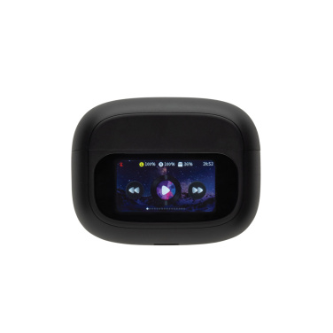 Лого трейд бизнес-подарки фото: Наушники Airtune RCS из переработанного пластика с функцией шумоподавления и сенсорным экраном