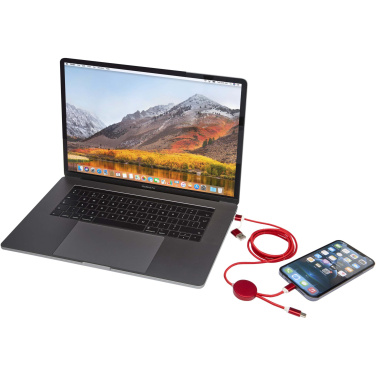 Логотрейд pекламные продукты картинка: Alasia кабель 5-в-1 из переработанной пластмассы и алюминия длиной 150 см для синхронизации данных и быстрой зарядки мощностью 27 Вт