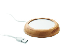 Bamboo mug warmer with USB