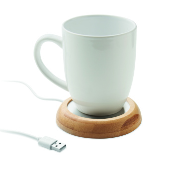 Логотрейд pекламные подарки картинка: Bamboo mug warmer with USB
