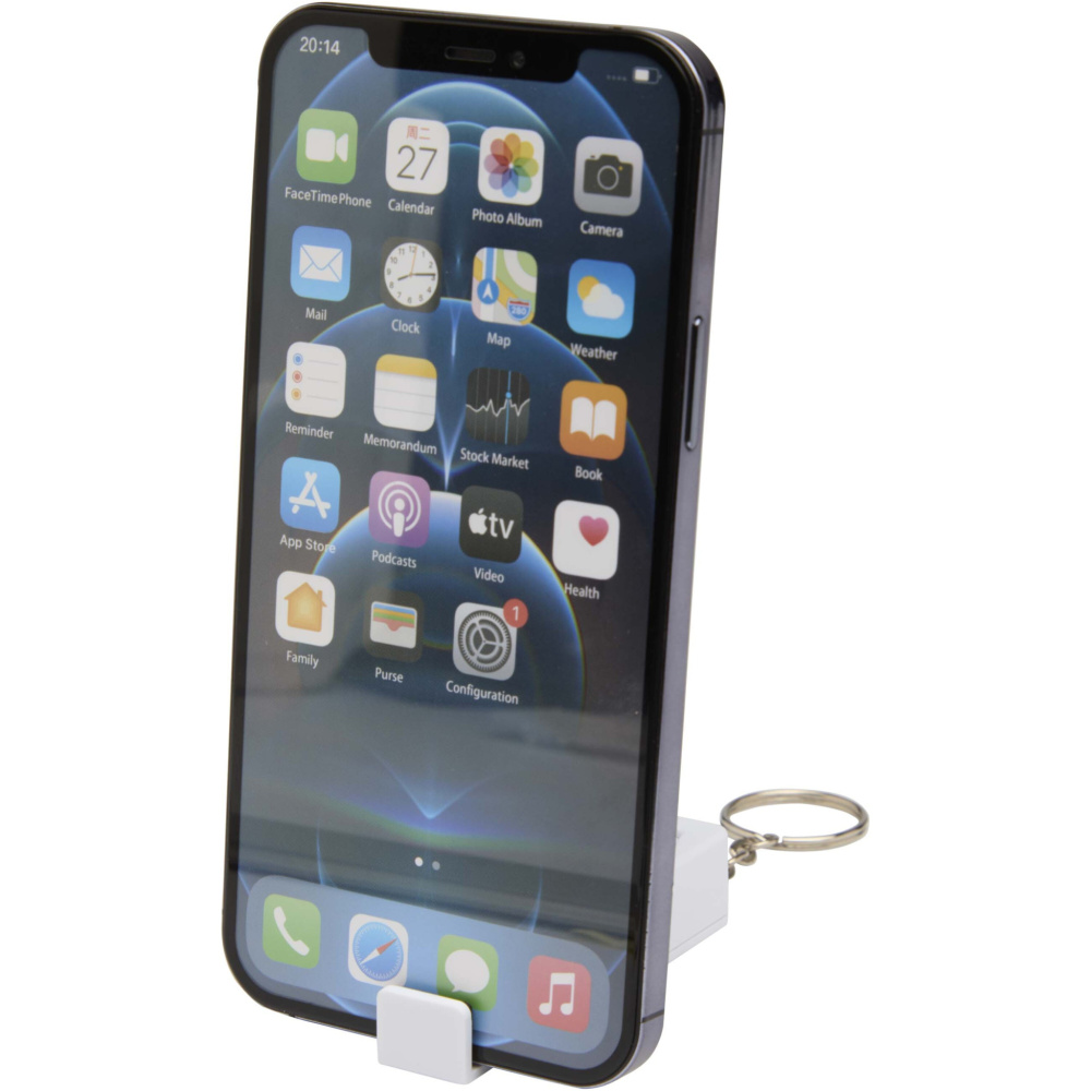 Лого трейд бизнес-подарки фото: Aggia подставка для телефона из бамбука с игрушкой-фиджетом из переработанного пластика