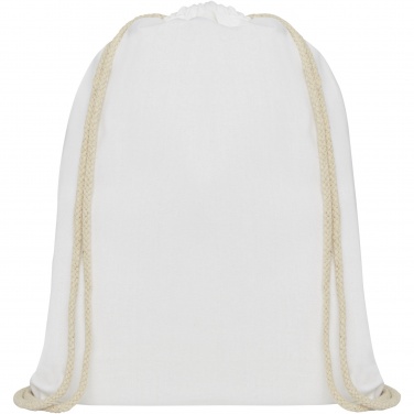 Logotrade reklamprodukter bild: Oregon 140 g/m² ryggsäck i bomull med dragsko 5L