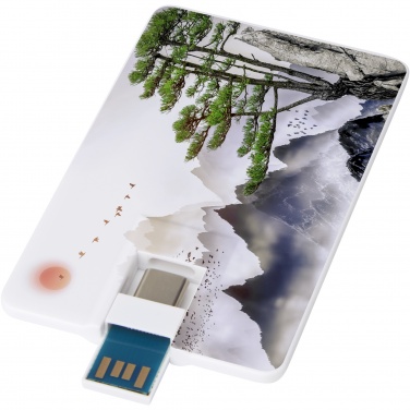 Logotrade kampanjprodukter bild: Duo slim 32 GB USB-enhet med Type-C och USB-A 3.0