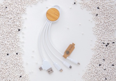 Logotrade kampanjprodukter bild: Ontario 6-i-1 rund kabel i RCS återvunnen plast