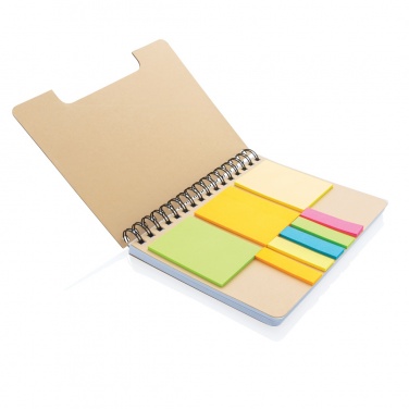 Logotrade profilreklam bild: A5 Kraft spiralbunden anteckningsbok med sticky notes